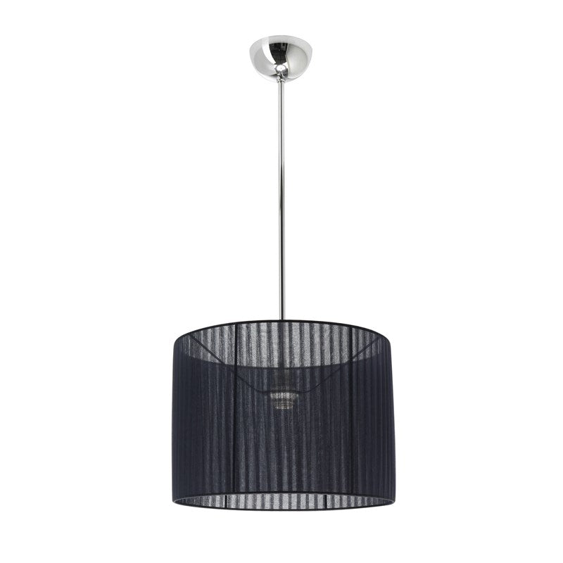 Lampadario con paralume in tessuto