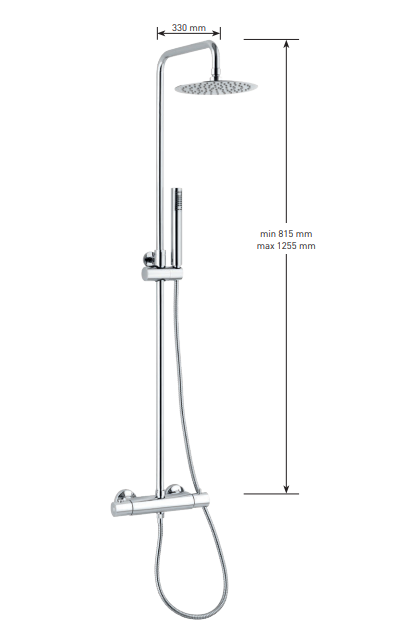 Colonna Doccia Cilindrica con Soffione Ø 200 mm