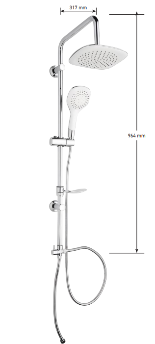 Colonna doccia in acciaio cromato Ø 22 mm