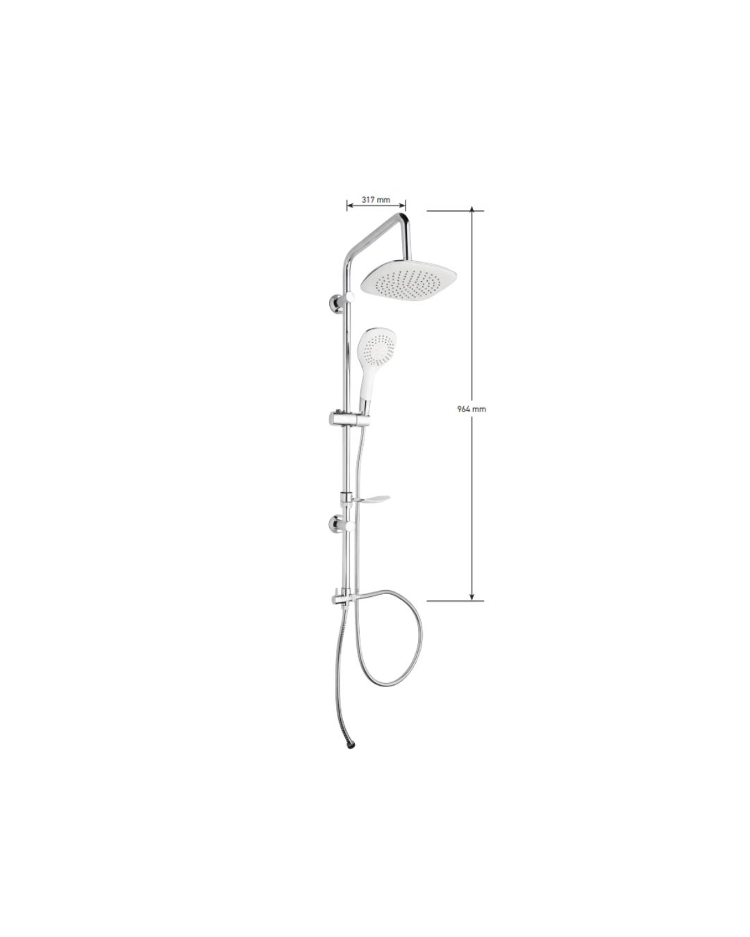 Colonna doccia in acciaio cromato Ø 22 mm