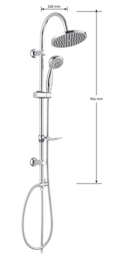 Colonna Doccia in Acciaio Cromato Ø 22 mm