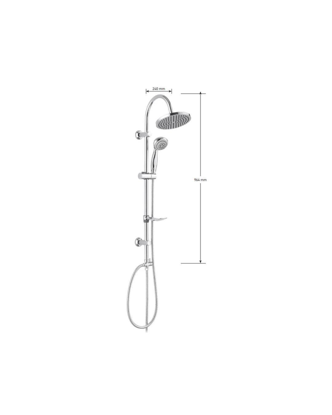 Colonna Doccia in Acciaio Cromato Ø 22 mm