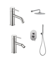 Set Completo Lavabo, Bidet e Kit Doccia in Acciaio Inox 316 – Steel