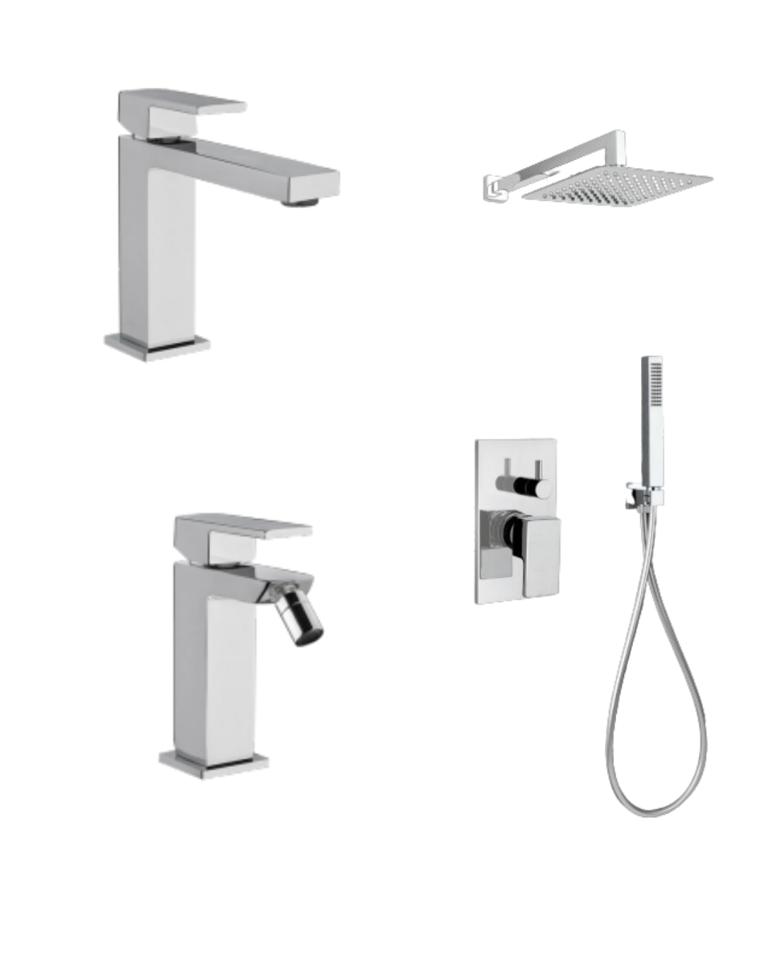 Set Completo Lavabo, Bidet e Kit Doccia - Square