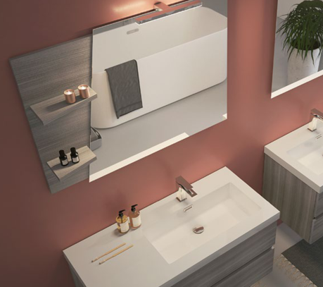 Lavabo in resina CM100x46 – piano sinistro