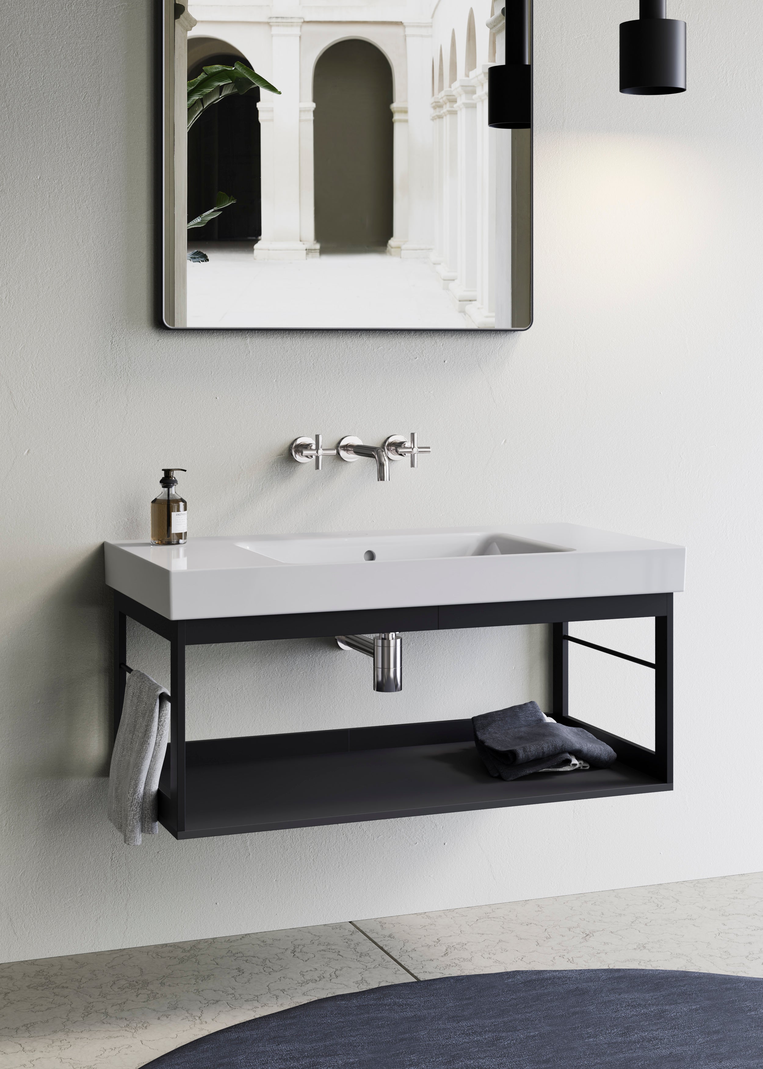 Mobile da bagno sospeso – cm 96 × 48