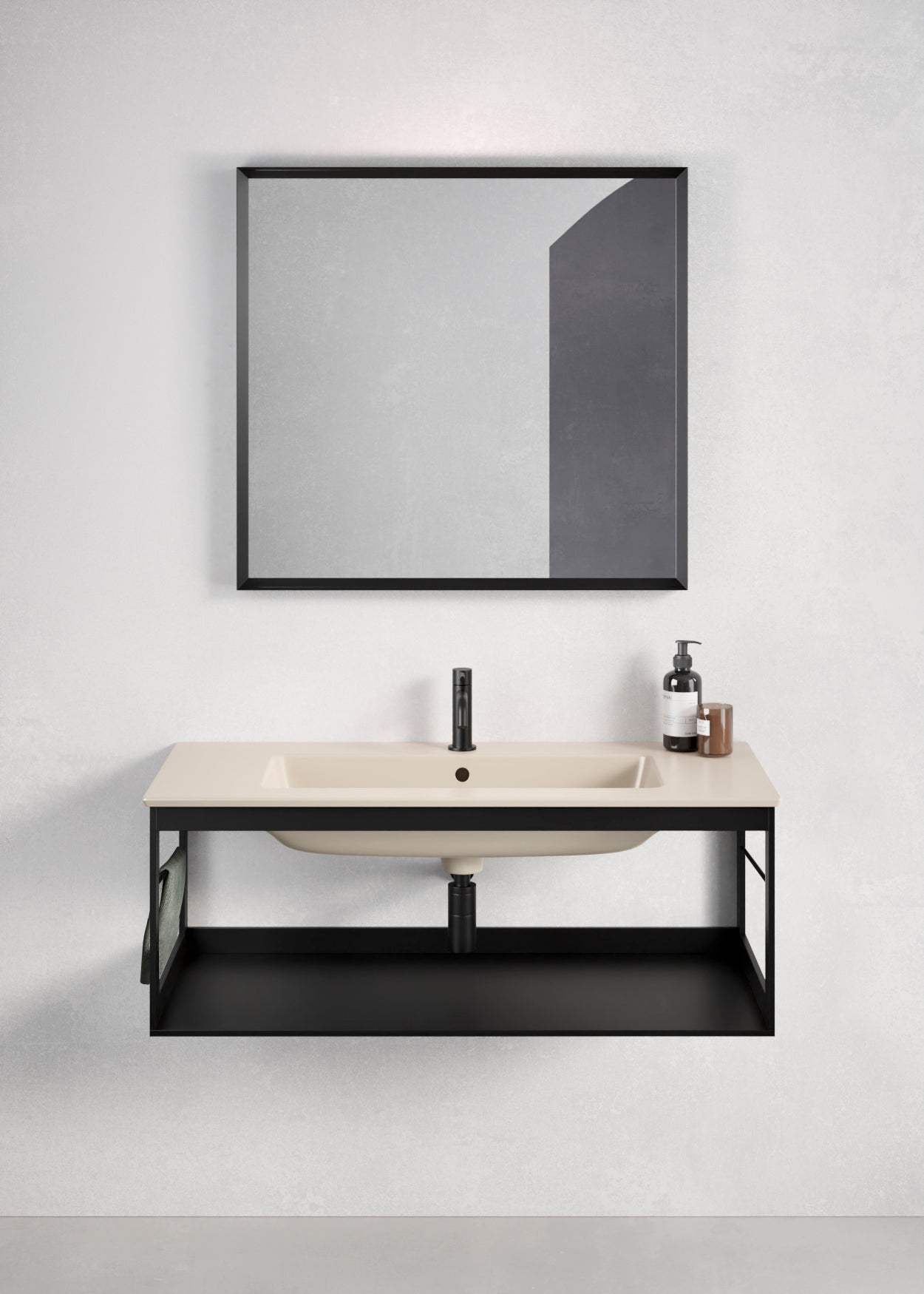 Mobile da bagno sospeso in alluminio  – cm 80× 44