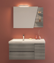 Specchiera sagomata con mensole – reversibile – 97 x 70 cm