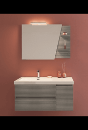 Specchiera sagomata con mensole – reversibile – 97 x 70 cm
