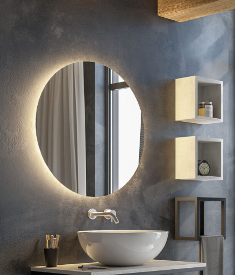 Specchio circolare con illuminazione LED
