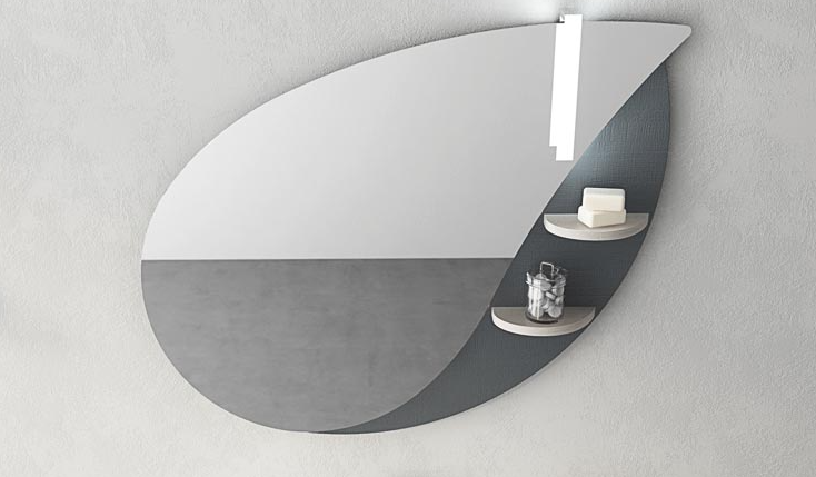 Specchio sagomato a foglia – 100x83 cm