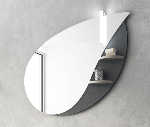 Specchio sagomato a foglia – 100x83 cm