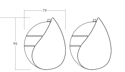Specchio sagomato a goccia – 79x96 cm