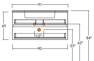 Mobile portalavabo 2 cassetti – cm90x45