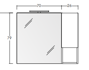 Colonna 1 anta + 1 vano a giorno – cm26 x 79