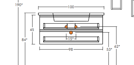Mobile portalavabo 2 cassetti – cm98x45