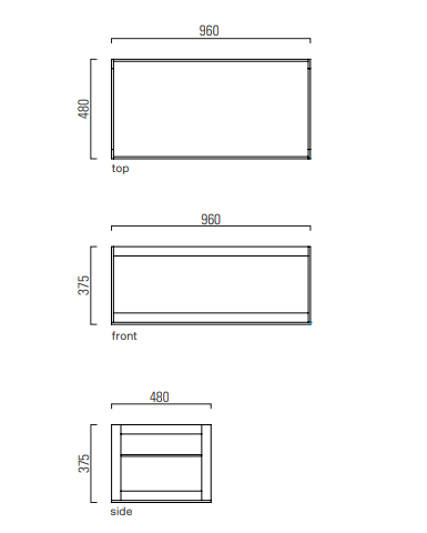 Mobile da bagno sospeso – cm 96 × 48