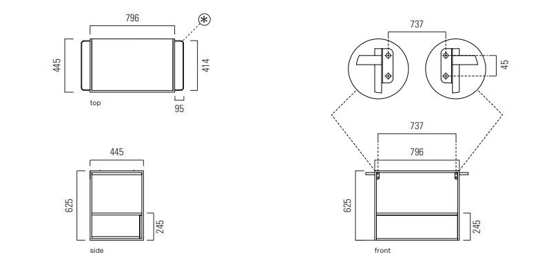 Mobile da bagno con cassetto – cm80x44