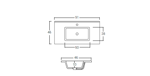 Lavabo in resina – cm91x46 cm