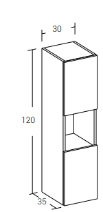 Colonna 2 ante + 1 vano a giorno – cm30 x 120