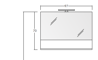 Specchio con mensola – H70 (L79 / L88 / L97)