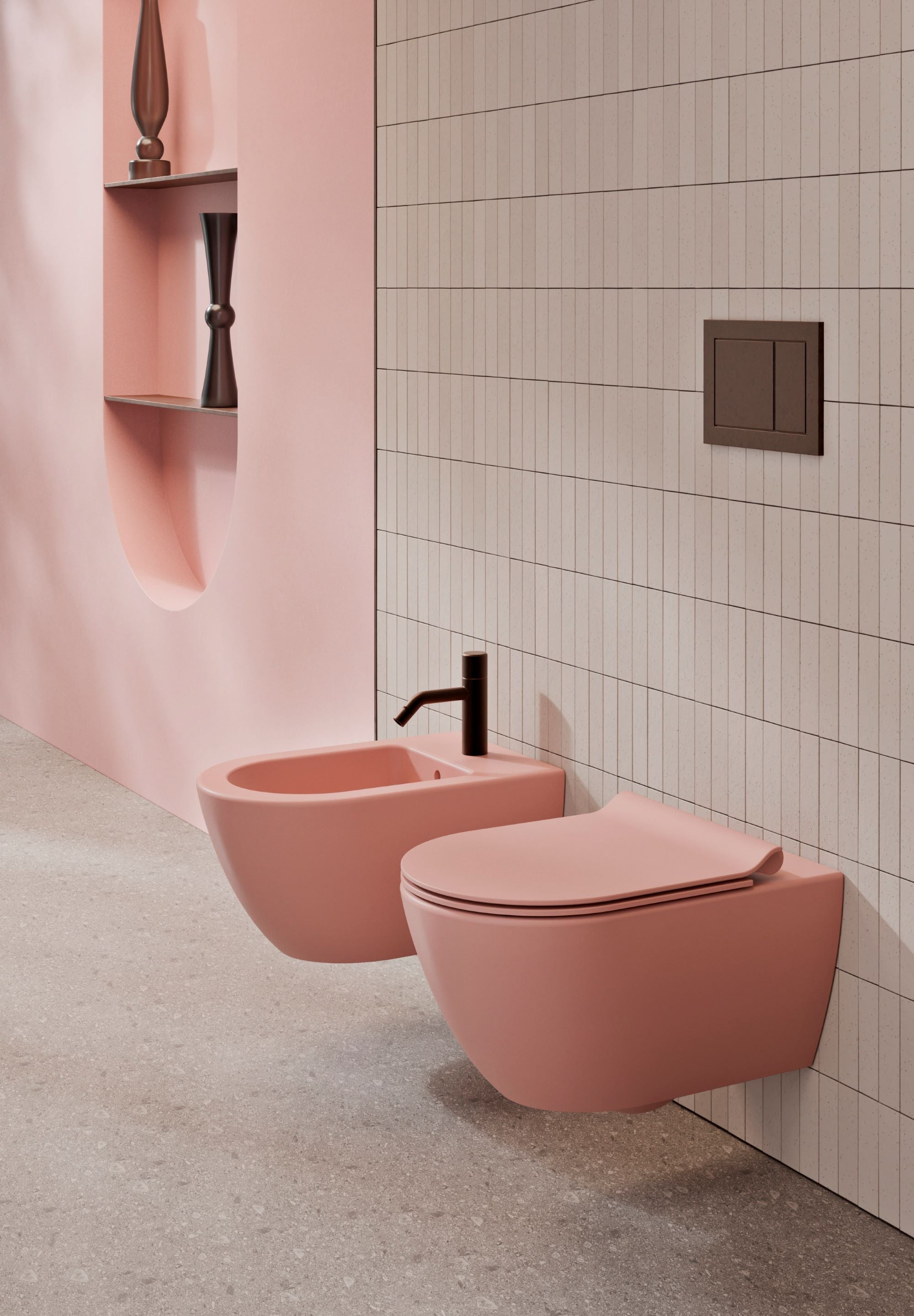 WC installazione a sospensione CM55x36 con sistema di scarico Swirflush - DOMUS