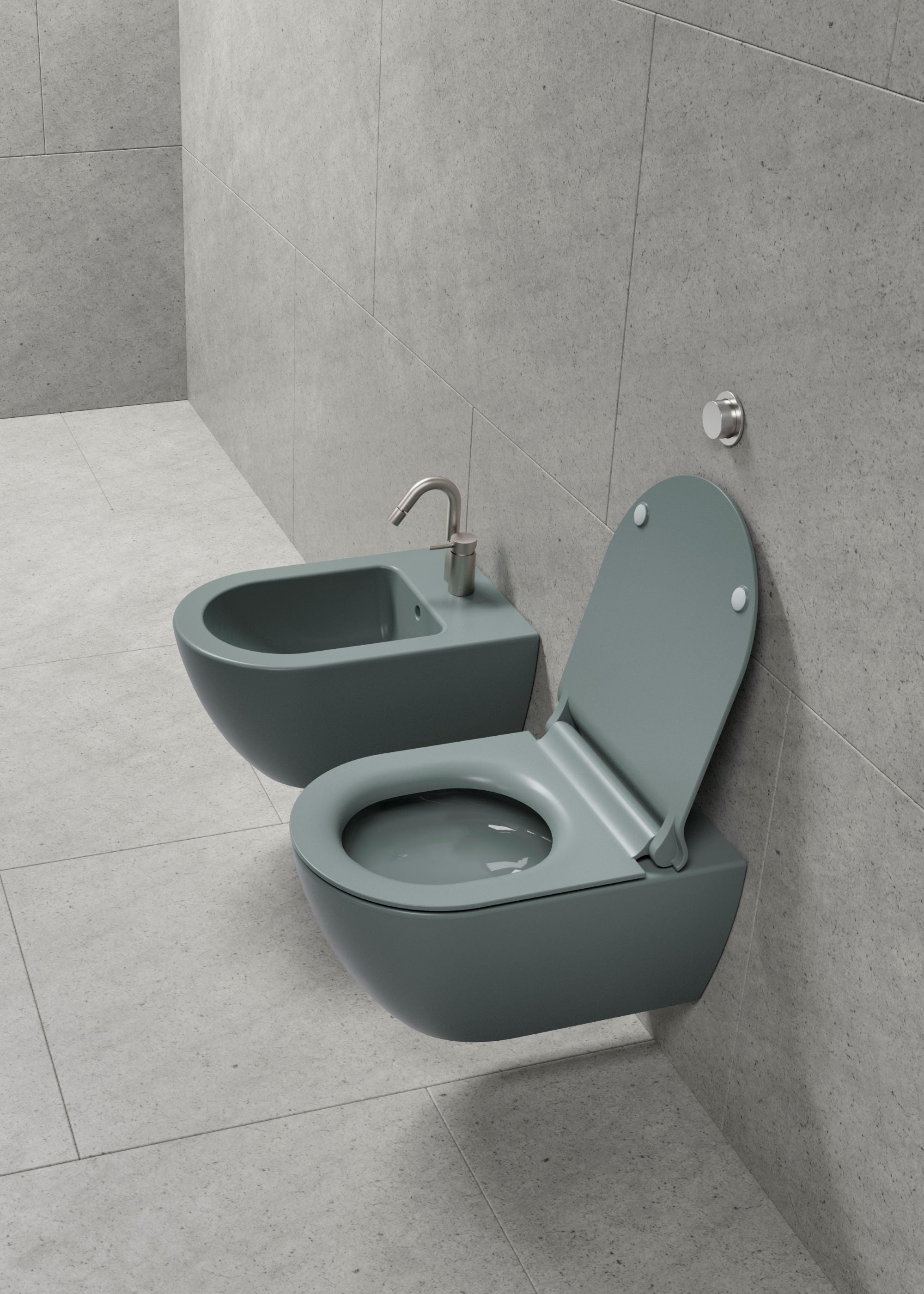 WC installazione a sospensione CM55x36 con sistema di scarico Swirflush - DOMUS
