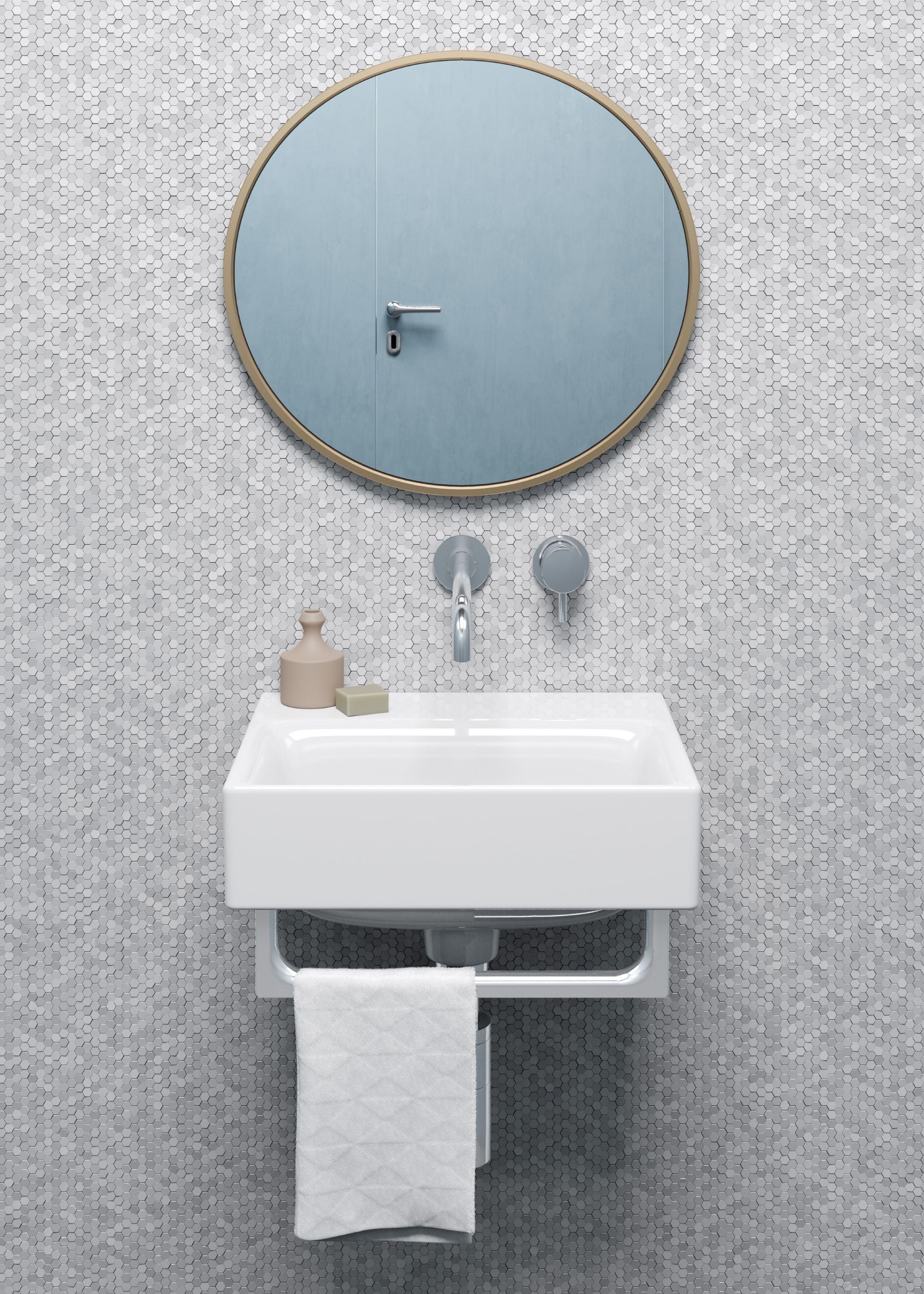 Lavabo senza foro troppo pieno monoforo Cm 40x32 