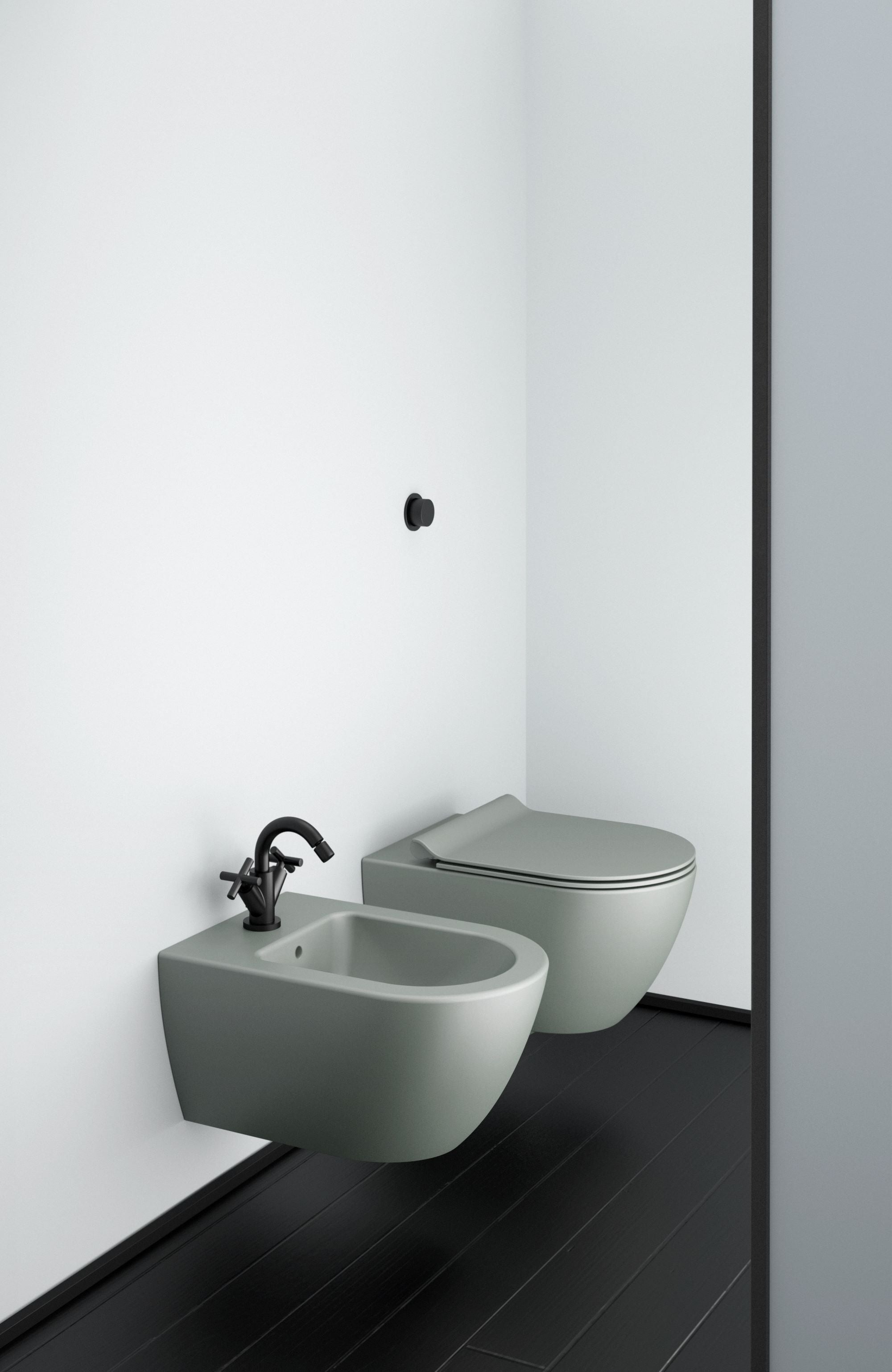 WC installazione a sospensione CM55x36 con sistema di scarico Swirflush - DOMUS