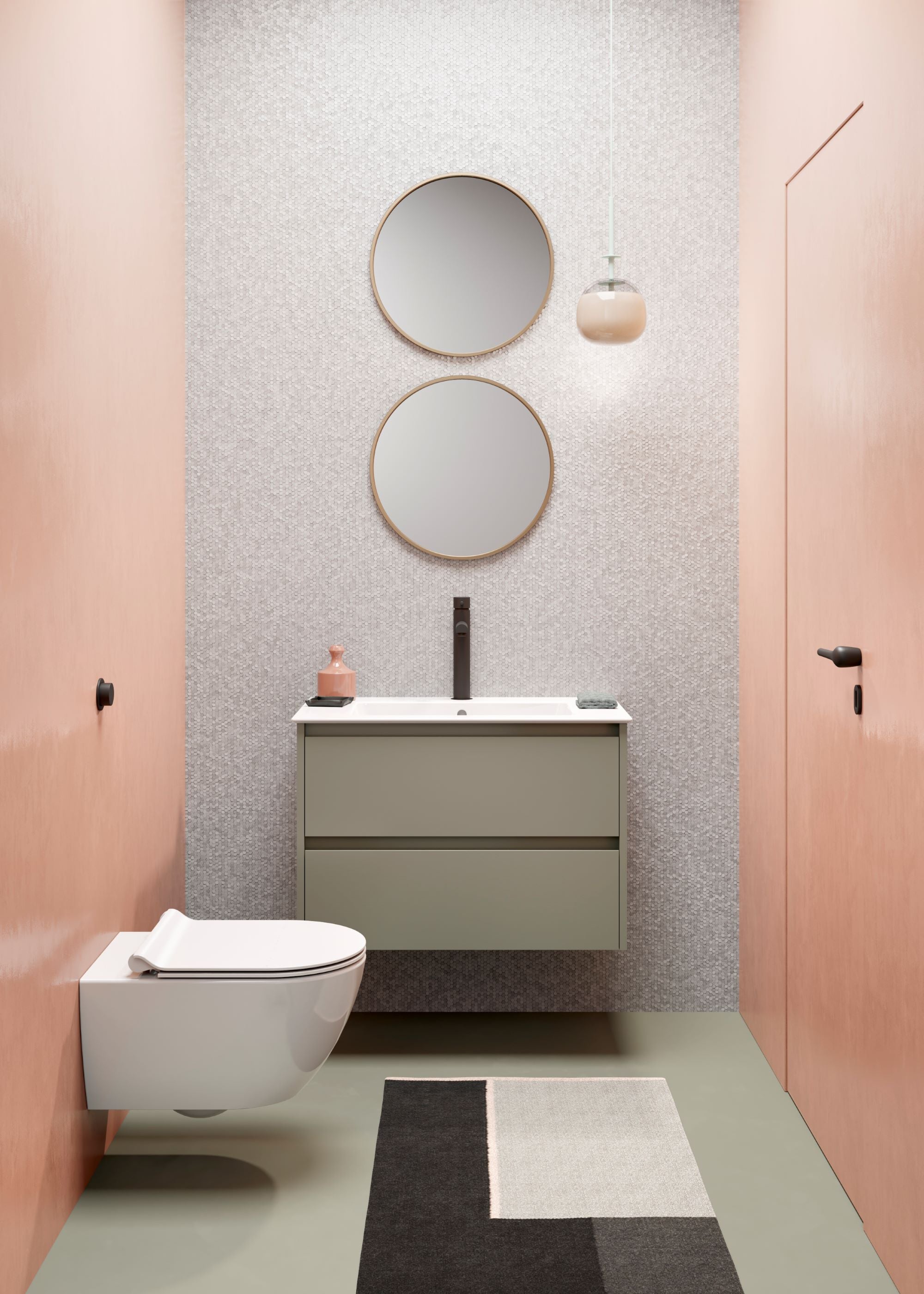 WC installazione a sospensione CM55x36 con sistema di scarico Swirflush - DOMUS