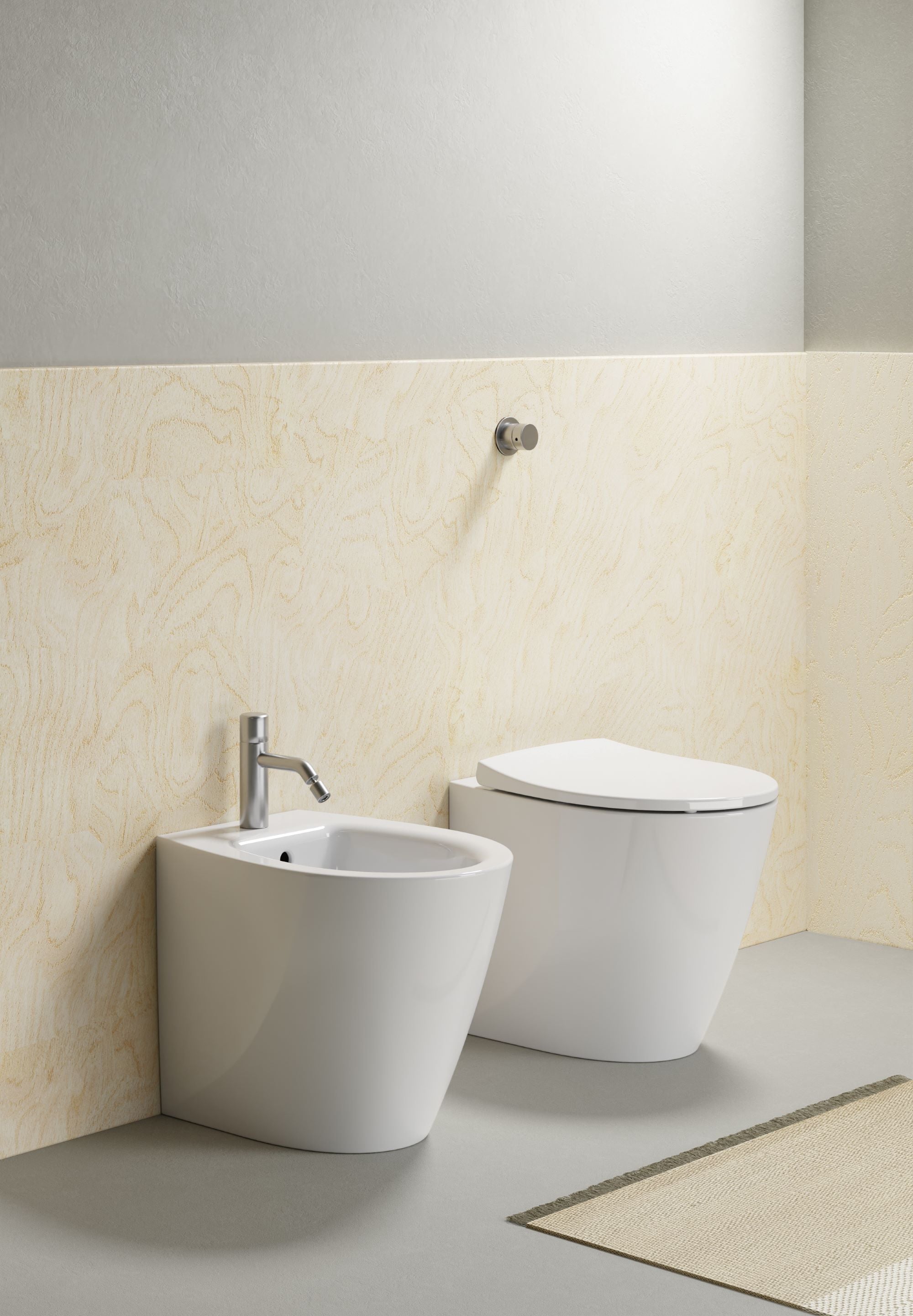 WC predisposto per scarico a parete o pavimento CM52x37 con sistema di scarico Swirflush - DOMUS