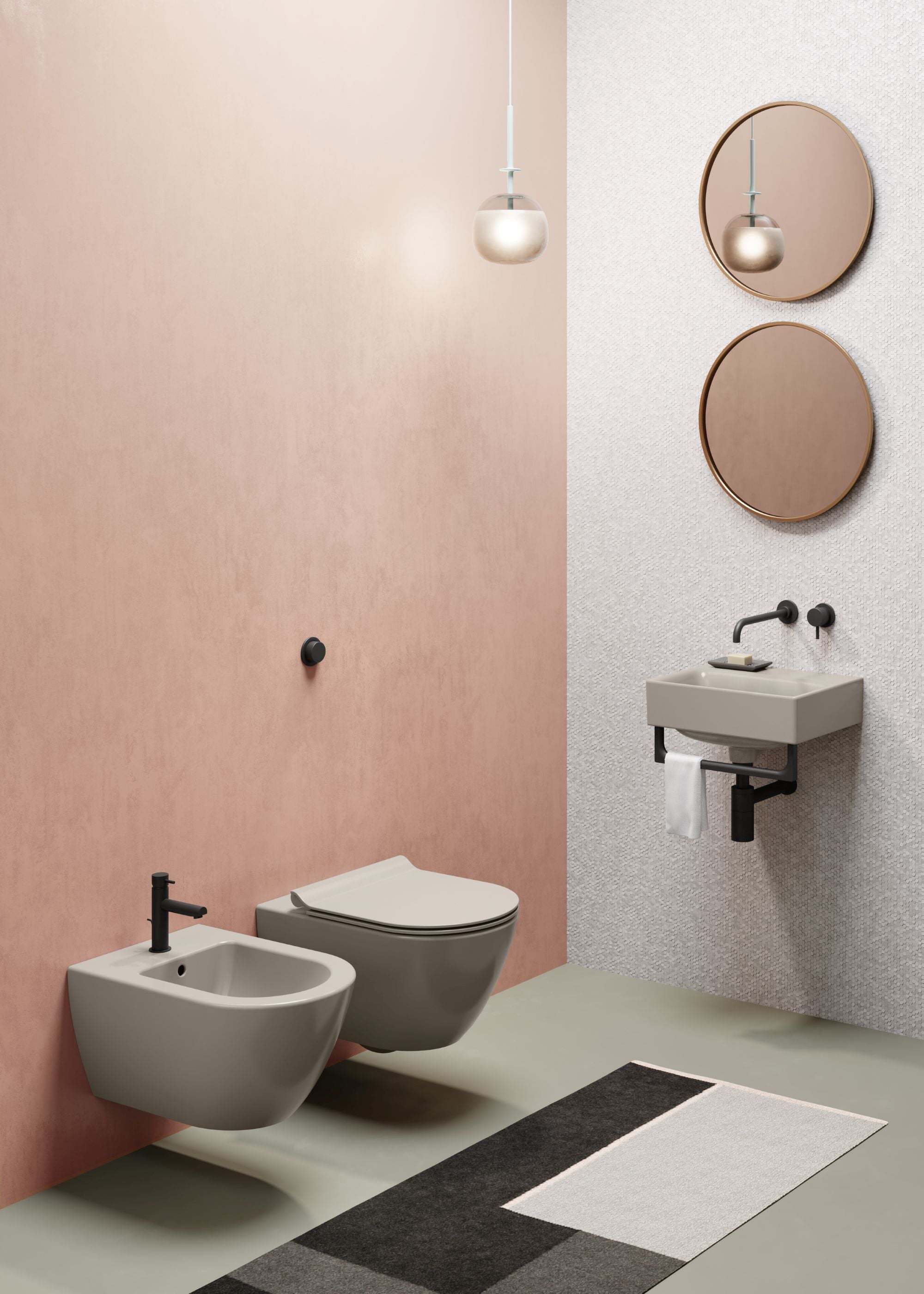 WC installazione a sospensione CM55x36 con sistema di scarico Swirflush - DOMUS