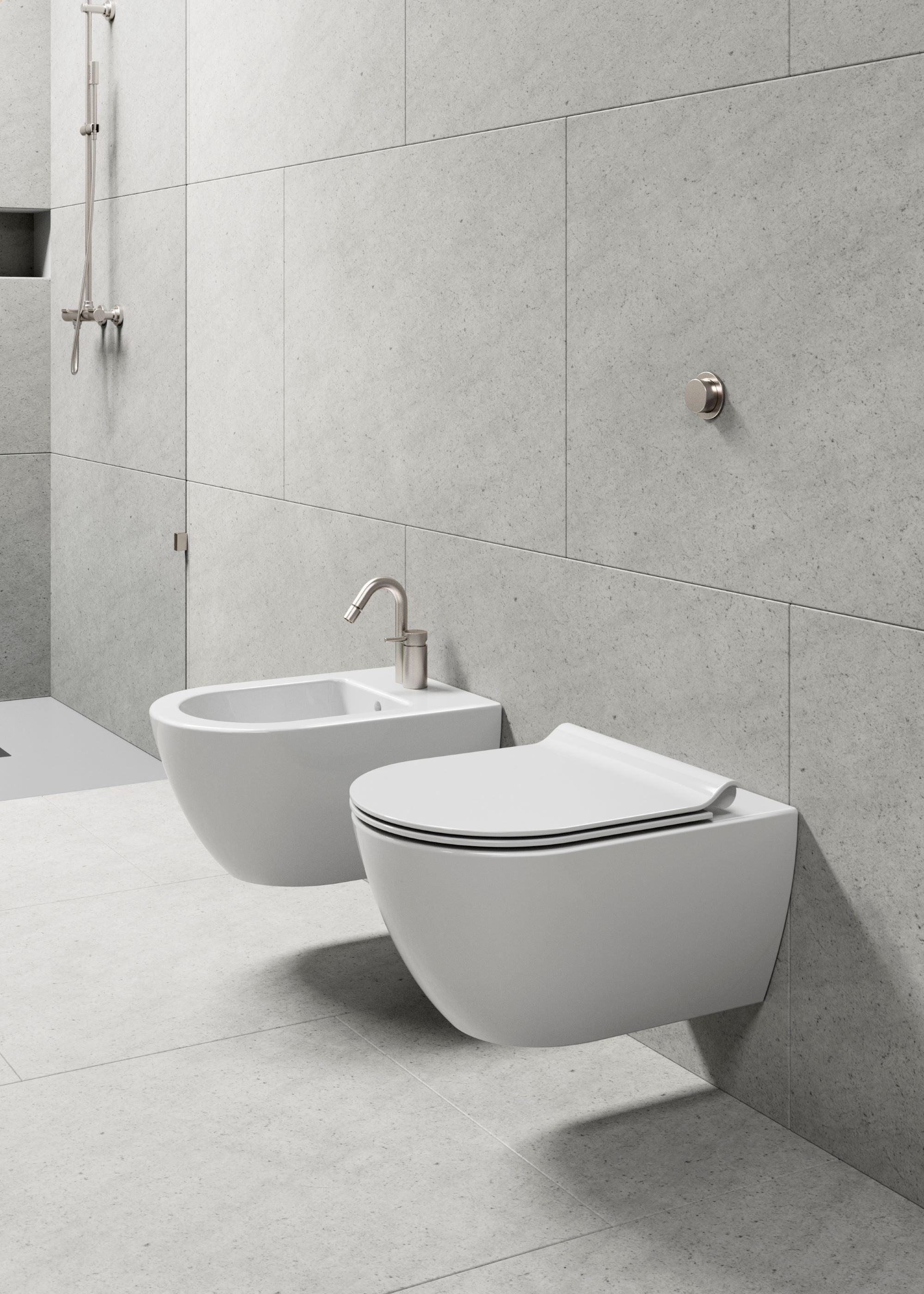 WC installazione a sospensione CM55x36 con sistema di scarico Swirflush - DOMUS