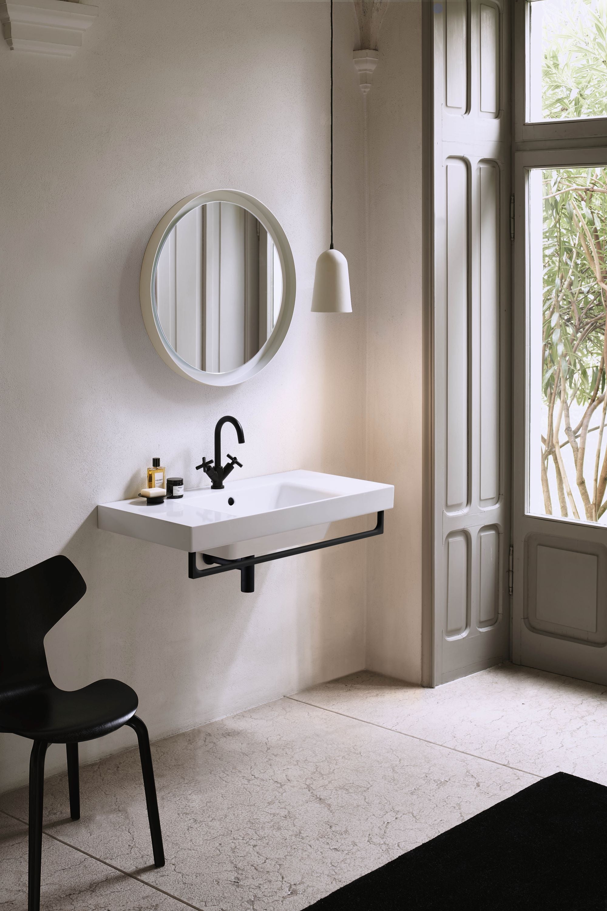Lavabo con foro troppopieno CM:100x50 monoforo