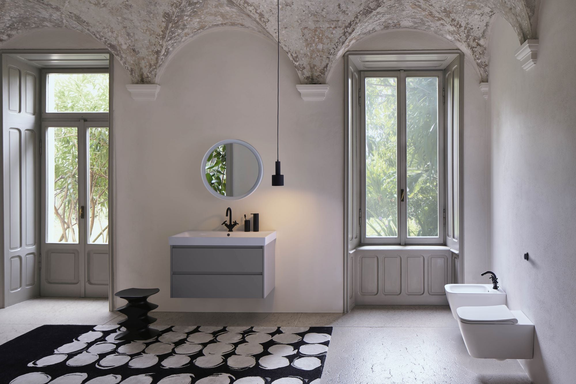 Lavabo con foro troppopieno CM:100x50 monoforo