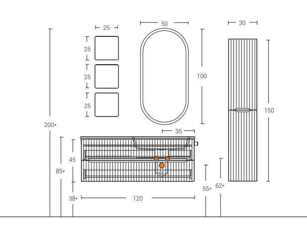 Set Bagno Mesh - 120 cm