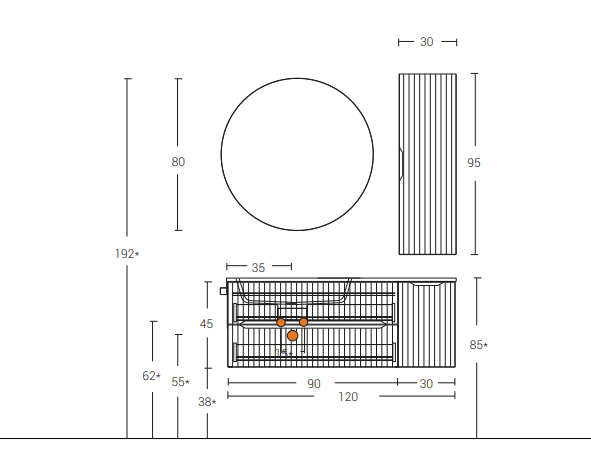 Set Bagno Kove - 120 cm
